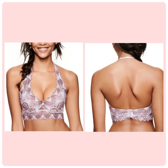PINK Victoria's Secret Other - NWOT VS PINK Lace Padded Halter Bralette 36B